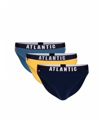 Atlantic 3mp-094 denim/żółty/granat slipy męskie 3-pack