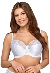 Ava 1130 manche biały biustonosz miękki plus size