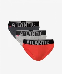 Atlantic 3smp-003 khaki/szary/pomarańczowy slipy męskie 3-pack