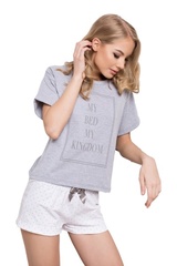 Aruelle kingdom short dots & grey piżama damska
