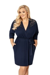 Donna tess granatowy szlafrok damski size plus