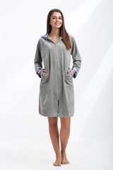 Luna 289 szary szlafrok damski plus size