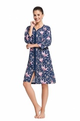 Luna 362 szlafrok damski granatowy plus size