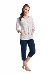 Luna 638 granatowa piżama damska plus size