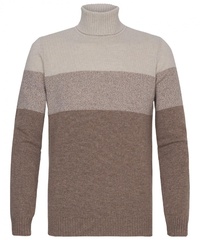 Beżowy golf męski 100% wełna merino  s