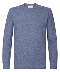 Sweter męski 100% bawełna niebieski melanż s
