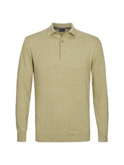 Zielony sweter w stylu polo - bawełna organiczna s