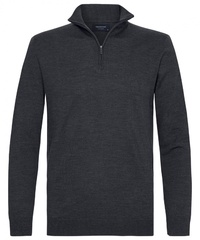 Ciemnoszary kardigan z 100% wełny merino profuomo s