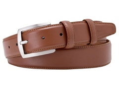 Elegancki jasny brązowy pasek skórzany męski 3,5 cm 85