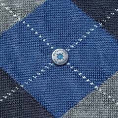 Stylowe niebieskie skarpety burlington edinburgh w szary wzór argyle rozmiar 40-46