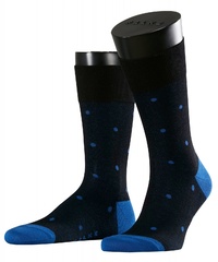 Stylowe granatowe bawełniane skarpety falke dot w grochy rozmiar 35-38