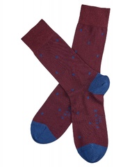 Stylowe bordowe bawełniane skarpety falke dot w grochy rozmiar 39-42