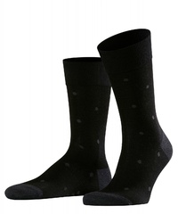 Stylowe czarne bawełniane skarpety falke dot w grochy rozmiar 43-46