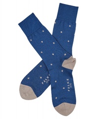 Stylowe niebieskie bawełniane skarpety falke dot w grochy rozmiar 43-46