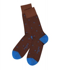 Stylowe brązowe bawełniane skarpety falke dot w grochy 43-46