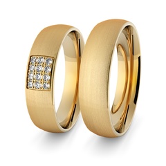 Obrączki ślubne klasyczne 5 mm z brylantami - 16