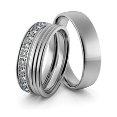 Obrączki srebrne z cyrkoniami swarovski - zestaw obrączek - wzór ag-341