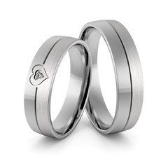 Obrączki srebrne z sercem i cyrkonią swarovski - wzór ag-355