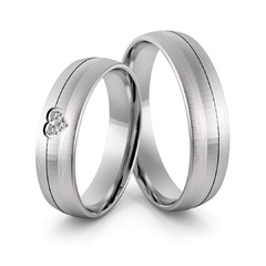 Obrączki srebrne z sercem i cyrkoniami swarovski - wzór ag-357