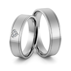 Obrączki srebrne z sercem i cyrkoniami swarovski - wzór ag-364
