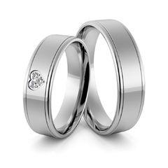 Obrączki srebrne z sercem i cyrkoniami swarovski - wzór ag-365