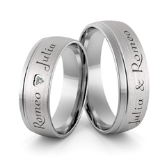 Obrączki srebrne z imionami i sercem z cyrkonią swarovski - wzór ag-380
