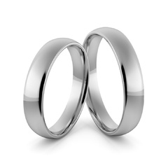 Obrączki ślubne palladowe klasyczne zaokrąglone 4 mm - pd-1