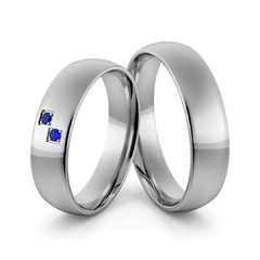 Obrączki ślubne palladowe 5 mm z szafirami - pd-69