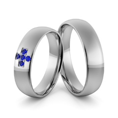 Obrączki ślubne palladowe 5 mm z szafirami - pd-80