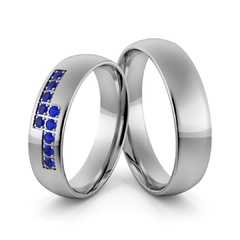 Obrączki ślubne palladowe 5 mm z szafirami - pd-90