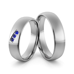 Obrączki ślubne palladowe 5 mm z szafirami - pd-91