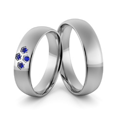 Obrączki ślubne palladowe 5 mm z szafirami - pd-96