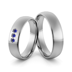 Obrączki ślubne palladowe 5 mm z szafirami - pd-97