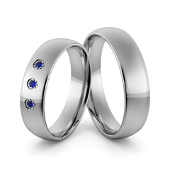 Obrączki ślubne palladowe 5 mm z szafirami - pd-100