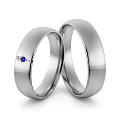 Obrączki ślubne palladowe 5 mm z szafirem - pd-102