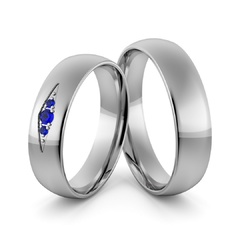 Obrączki ślubne palladowe 5 mm z szafirami - pd-106