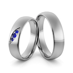 Obrączki ślubne palladowe 5 mm z szafirami - pd-117