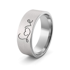 Obrączka srebrna love - wzór ag-386