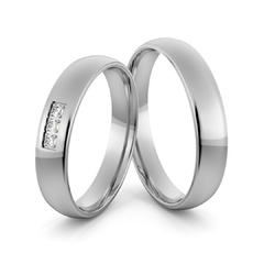 Obrączki ślubne platynowe klasyczne zaokrąglone 4 mm z brylantami - pt-6