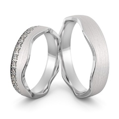 Obrączki srebrne falowane z cyrkoniami swarovski - wzór ag-466