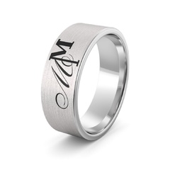 Obrączka srebrna z indywidualnym monogramem - wzór ag-386