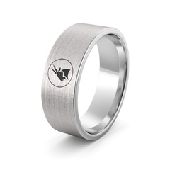 Obrączka srebrna z znakiem zodiaku koziorożec - wzór ag-386