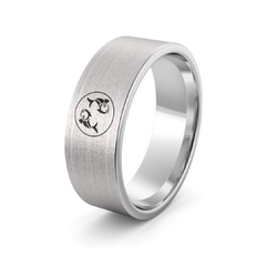 Obrączka srebrna z znakiem zodiaku ryby - wzór ag-386