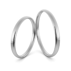 Obrączki ślubne platynowe klasyczne zaokrąglone 2 mm - pt-1-1