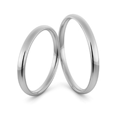 Obrączki ślubne platynowe klasyczne zaokrąglone 2 mm - pt-1-2