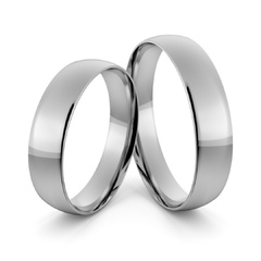 Obrączki ślubne platynowe klasyczne zaokrąglone 4.5 mm - pt-4-4