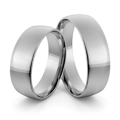 Obrączki ślubne platynowe klasyczne zaokrąglone 6 mm - pt-8-8