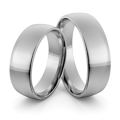 Obrączki ślubne platynowe klasyczne zaokrąglone 6 mm - pt-8-9