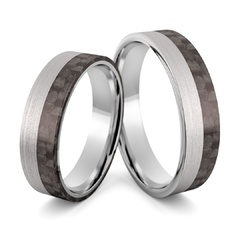 Obrączki srebrne z włóknem węglowym carbon - ag-529