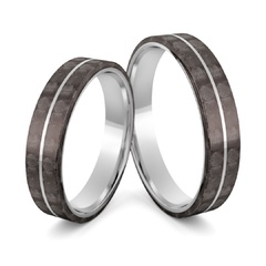Obrączki srebrne z włóknem węglowym carbon - ag-533